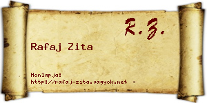Rafaj Zita névjegykártya